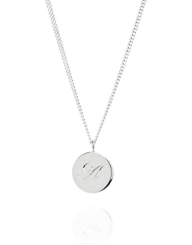 The Medium Initial Coin Necklace - Laura Lee Jewellery - 3 - Sterling Silver 